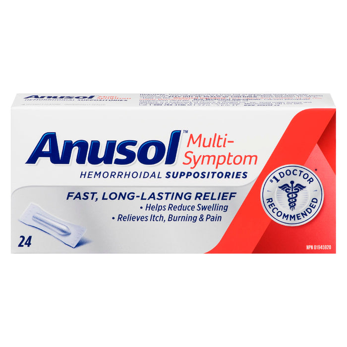 Anusol Multi-Symptômes Suppositoires Antihémorroïdaux, emb de 24