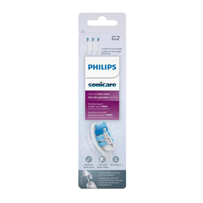 Philips Sonicare G2 Optimal Gum Care Toothbrush Heads, 3-Pack