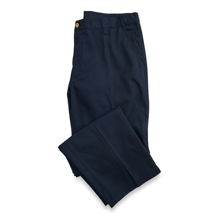 Tradesmax Pro Men's Flat Front Water-Repellent Workpant with Expandable Waist, Navy