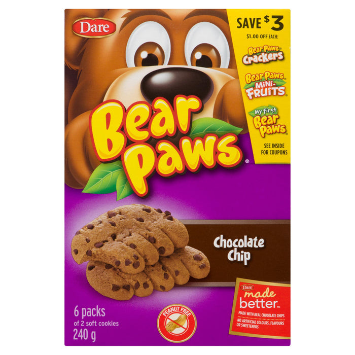 Bear Paws Soft Chocolate Chip Cookies, 240-g