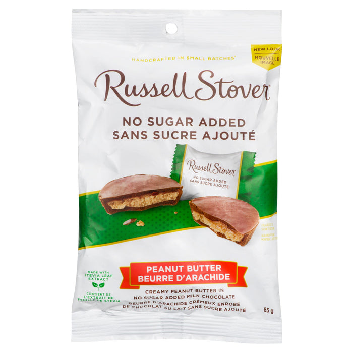 Russell Stover Creamy Peanut Butter in No Sugar Added Milk Chocolate, 85 g