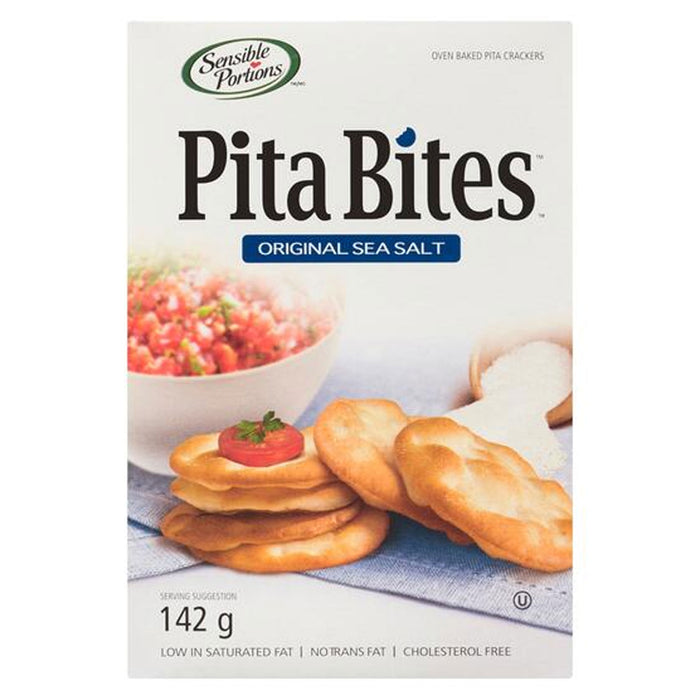 Sensible Portions Original Pita Bites Oven Baked Pita Crackers with Sea Salt, 142-g