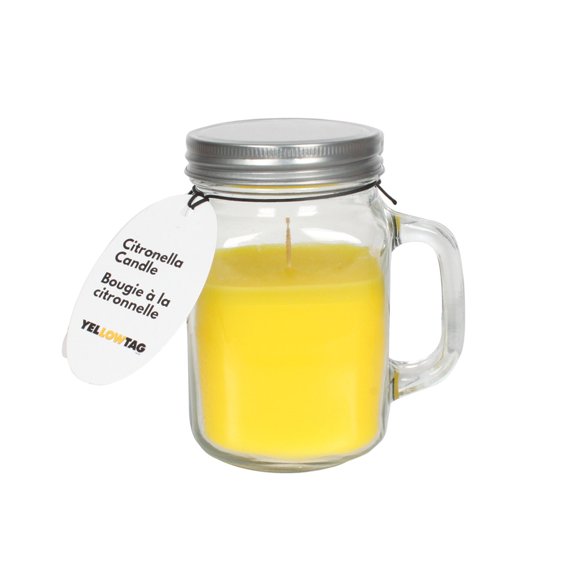 Yellow Tag Mason Jar Citronella Candle Giant Tiger