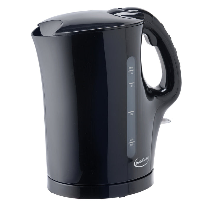 Betty Crocker Cordless Kettle with Water Level Indicator, Black, 1.7-L