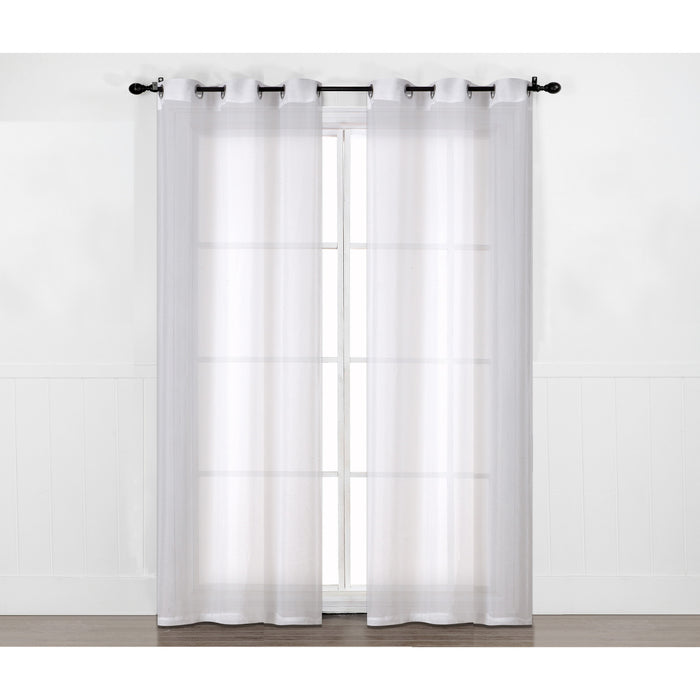 HomeStyles Sheer Curtain Panel with Grommets, White, 52-in x 84-in.