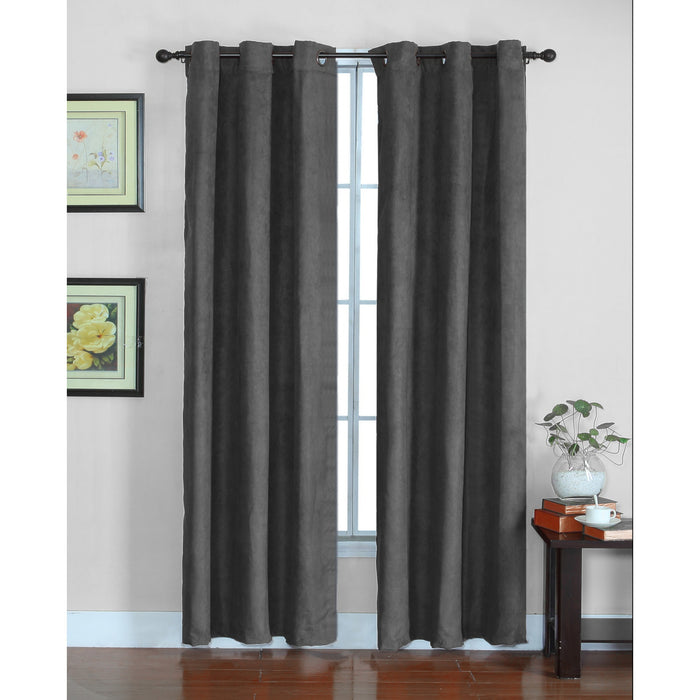 Rideau en similisuède anthracite HomeStyles - 37 po x 96 po