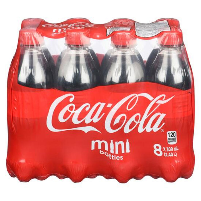 Coca-Cola Coke Original Taste Mini Bottles, 8-Pack, 300-ml