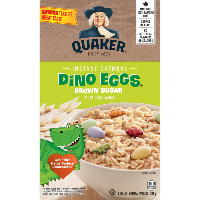 Quaker Dino Eggs Brown Sugar Instant Oatmeal 8pk. - 304g