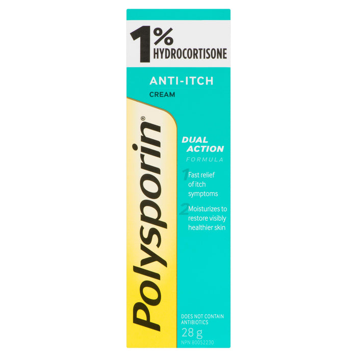 Polysporin Crème Anti-Démangeaison 1 % d'Hydrocortisone, 28 g