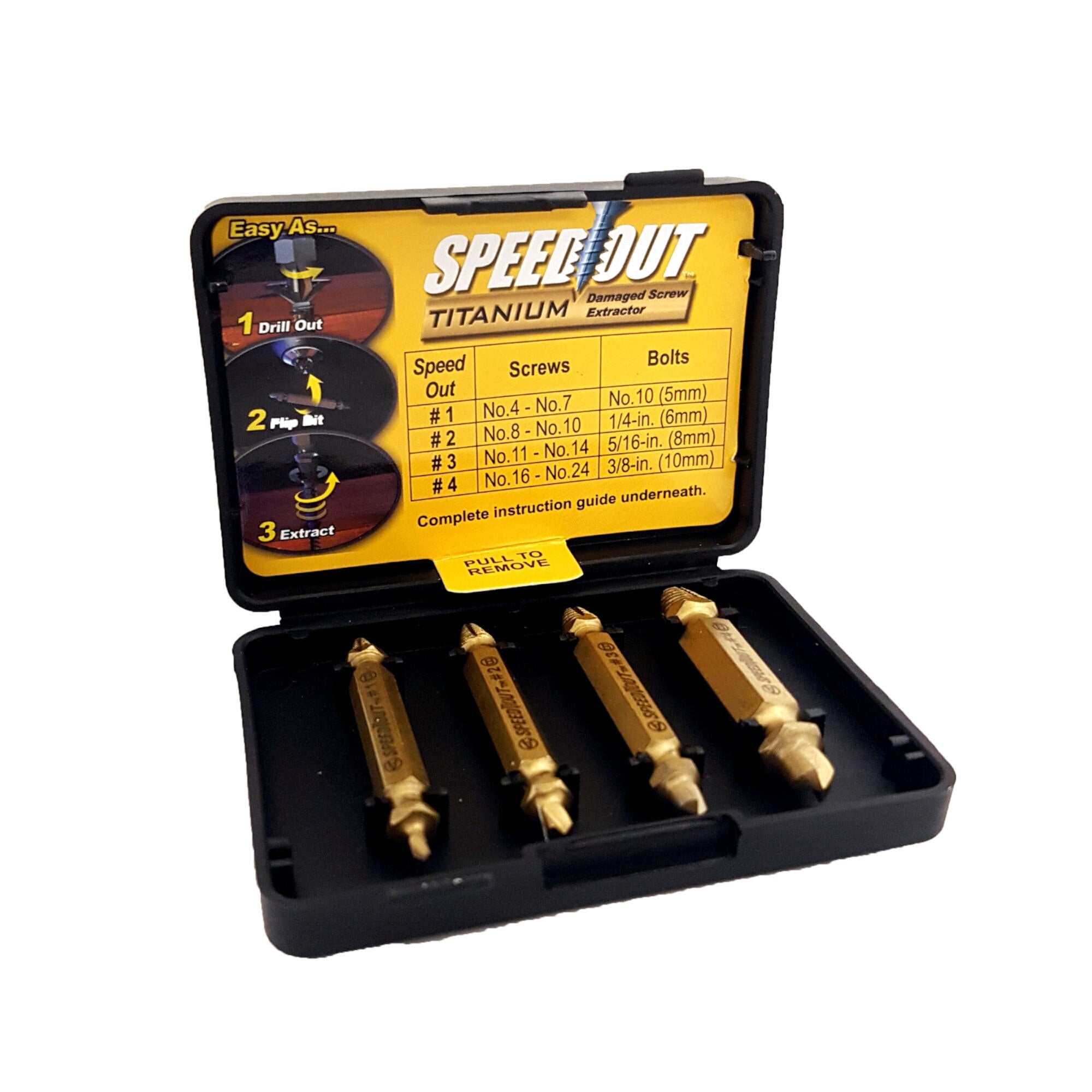 As Seen On TV SpeedOut Titanium Screw Extractor Kit with 4 Drill Bits Giant Tiger