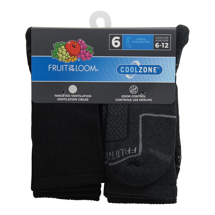 Chaussettes CoolZone Fruit of the Loom pour hommes en emb. de 6 - 6 à 12