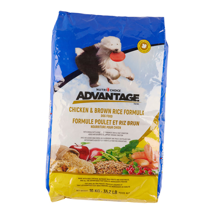 Nourriture sèche pour chiens NUTRI-CHOICE Advantage poulet et riz brun, 16 kg